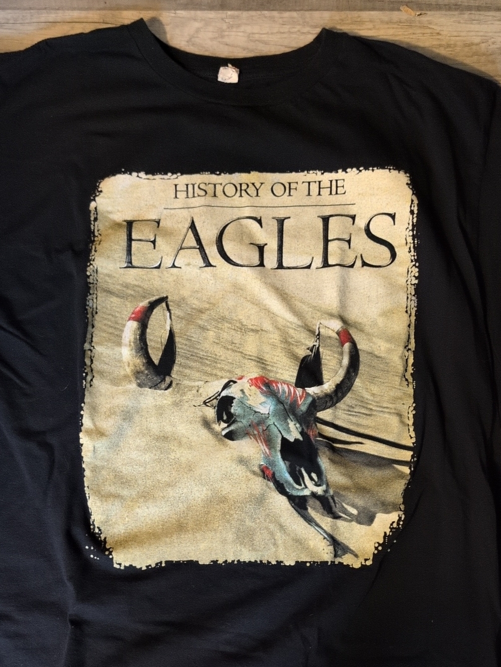 Eagles Black Band 2015 Tour Tee On Anvil Cut Tag 2X
